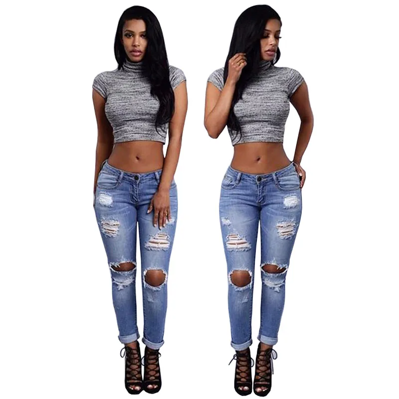 Aliexpress.com : Buy Women Sexy Skinny Boyfriend Ripped Jeans Pants ...