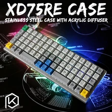 Paslanmaz çelik bükülmüş kılıf xd75re xd75 xd75am 60% özel klavye akrilik paneller akrilik difüzör