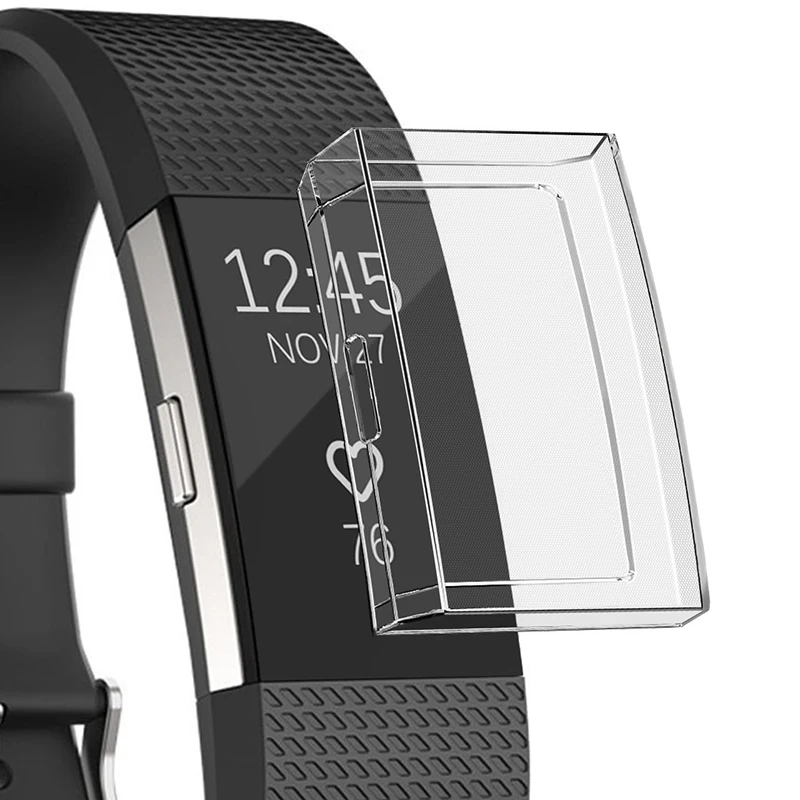 1Pcs Ultrathin Soft TPU Full Protective Case Cover For Fitbit Charge 2 Wristband For Outdoor Sport Wrist Support Parts Replace