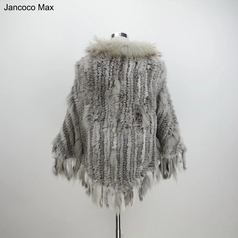 Jancoco Max оптовая/розничная продажа новинка женское Вязаное пончо из натурального