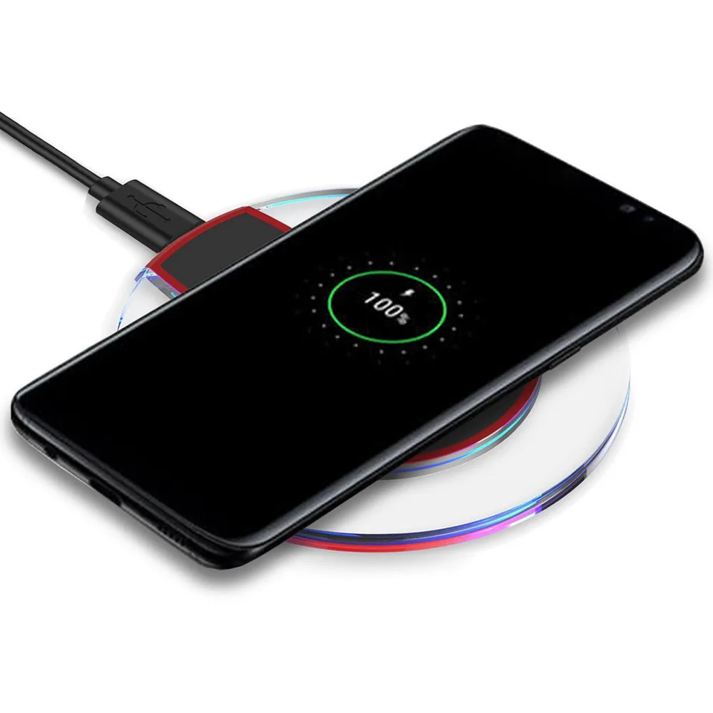 

2019 Fashion popular design Qi Wireless Charger Charging Pad For Samsung Galaxy S10/S10e/S10+ And All smartphone Qi-Enabled