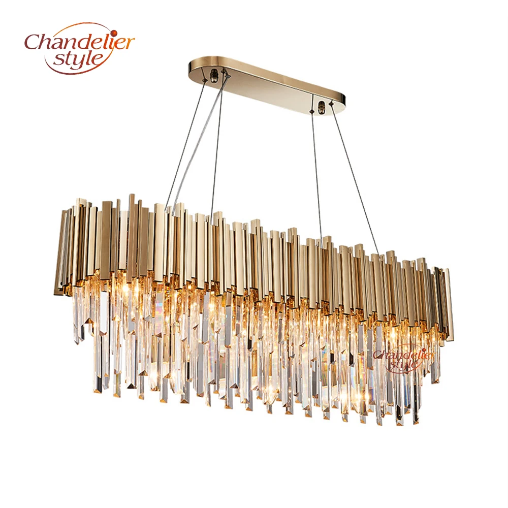 

Contemporary Crystal Chandelier Lighting Fixture Modern Luxury Golden Chandeliers Hanging Light for Living Dining Room Decor