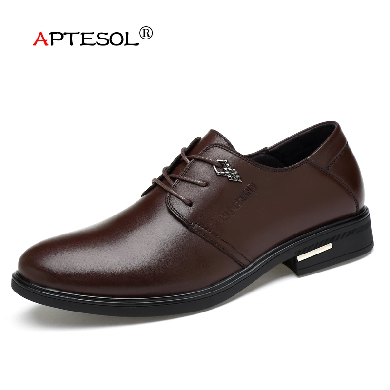 

APTESOL Mens Genuine Leather Dress Shoes High Quality Soft Oxford Business Shoes Fashion Party Wedding Formal Shoes Size 37-44