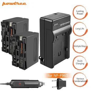 

2X 8700mAh NP-F960 NP-F970 Battery Pack + Car AC Charger Kits & Power Plug Adapter for Sony NP-F770 NP-F750 F960 F970 F550 L10