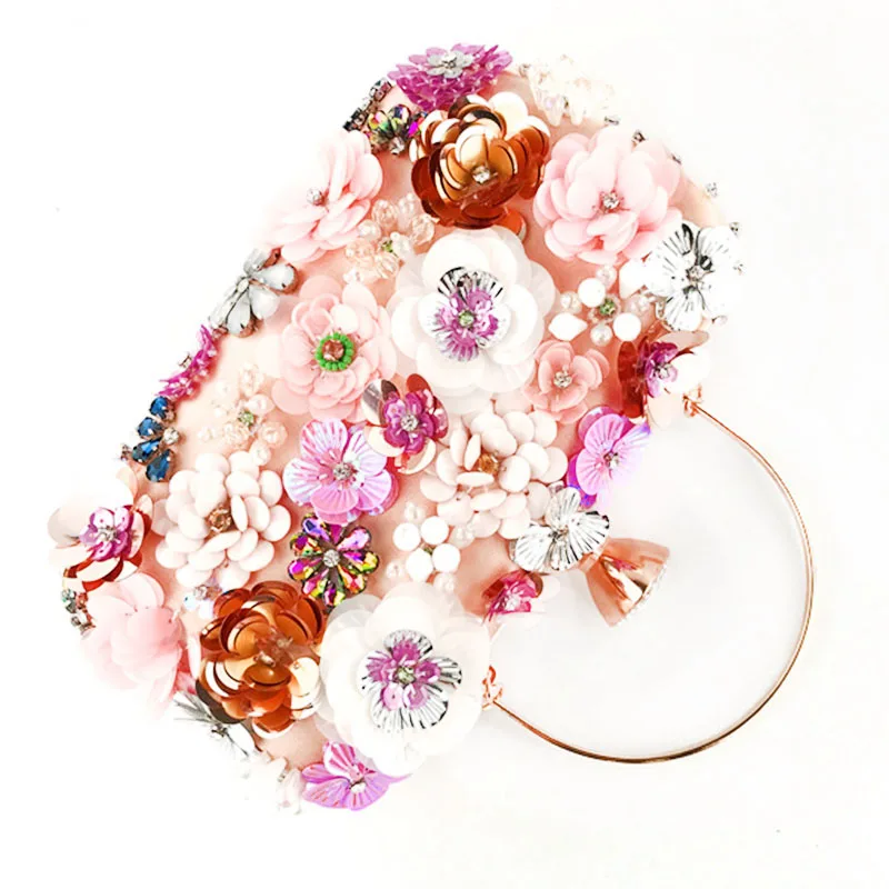 DCOS Women Clutches Colorful Flower Evening Bag Sequins Satin Evening Clutch DCOS Women Clutches Colorful Flower Evening Bag Sequins Satin Evening Clutch