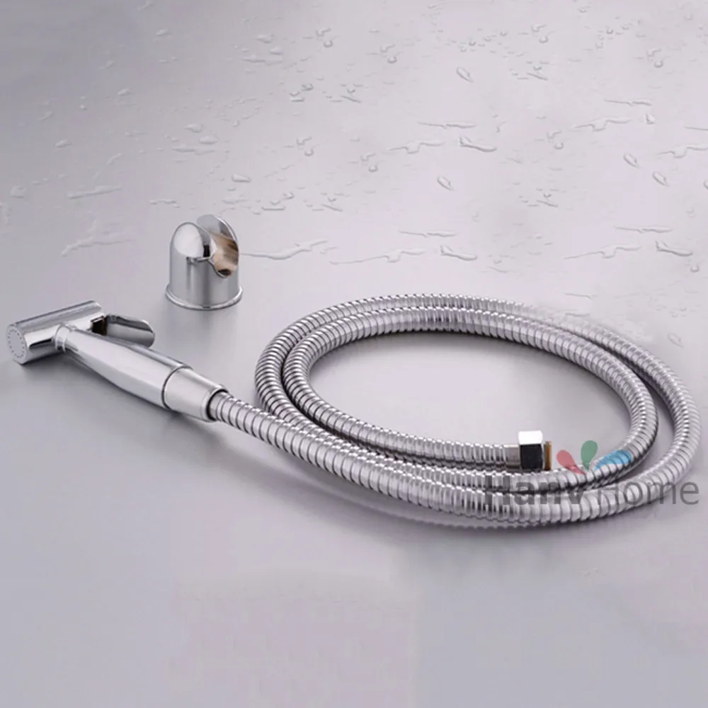 Toilet Bathroom Stainless Steel Hand Held Douche Kit Bidet Spray Set