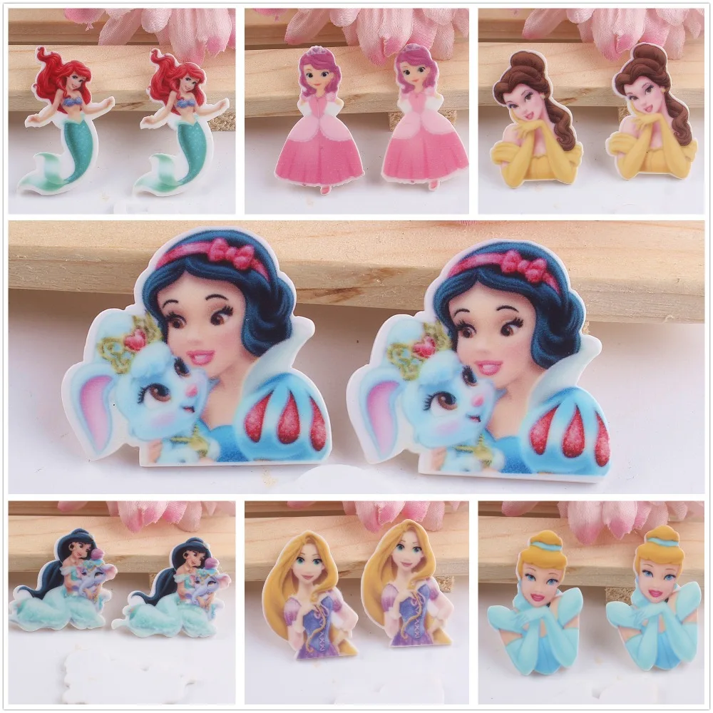 

10pcs/lot acrylic planar resin cabochons accessories for kids hot sale princess