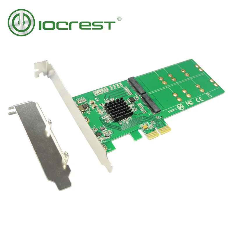 IOCREST PCI Express до 4 x NGFF M.2 B Ключ адаптер карты Поддержка 2280, 2260, 2242 и 2230 Размер чипсет Marvell 88se9235