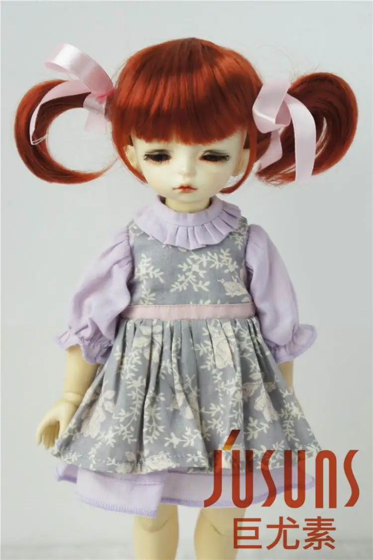 JD070 1/6 Прекрасный двойной пони синтетический мохеровый парик для кукол BJD YOSD 6 7