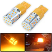 

Modify.Era 2pcs Car 7440 LED Error Free Amber Yellow 35-SMD 3030 LED T20 W21W LED Bulbs For Turn Signal Lights,Led Lamp For Auto