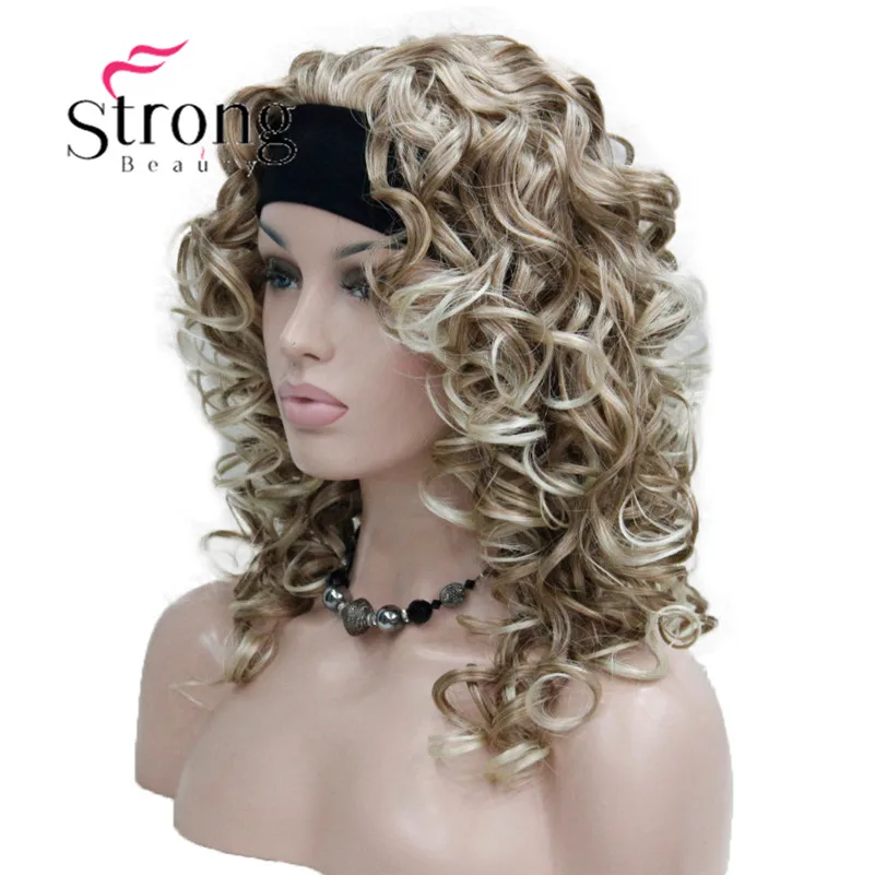 5985 27T613 super sexy strawberry blonde mix blonde tip 34 wig with headband curly long half wig (2)