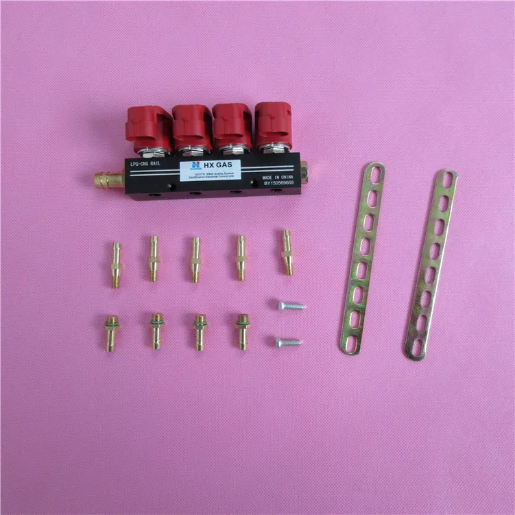 

4 cylinder 3Ohms CNG LPG Injector Rail Super Silent high speed Common Injector Rail gas injector and accessories