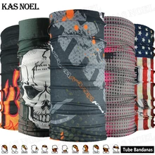 10 шт. Модные дышащие микрофибры УФ Защита головные уборы бесшовные трубчатые головной убор с изображением черепа открытый многофункциональный бандана