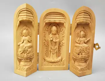

Chinese wood carving guanyin Buddha statue #2