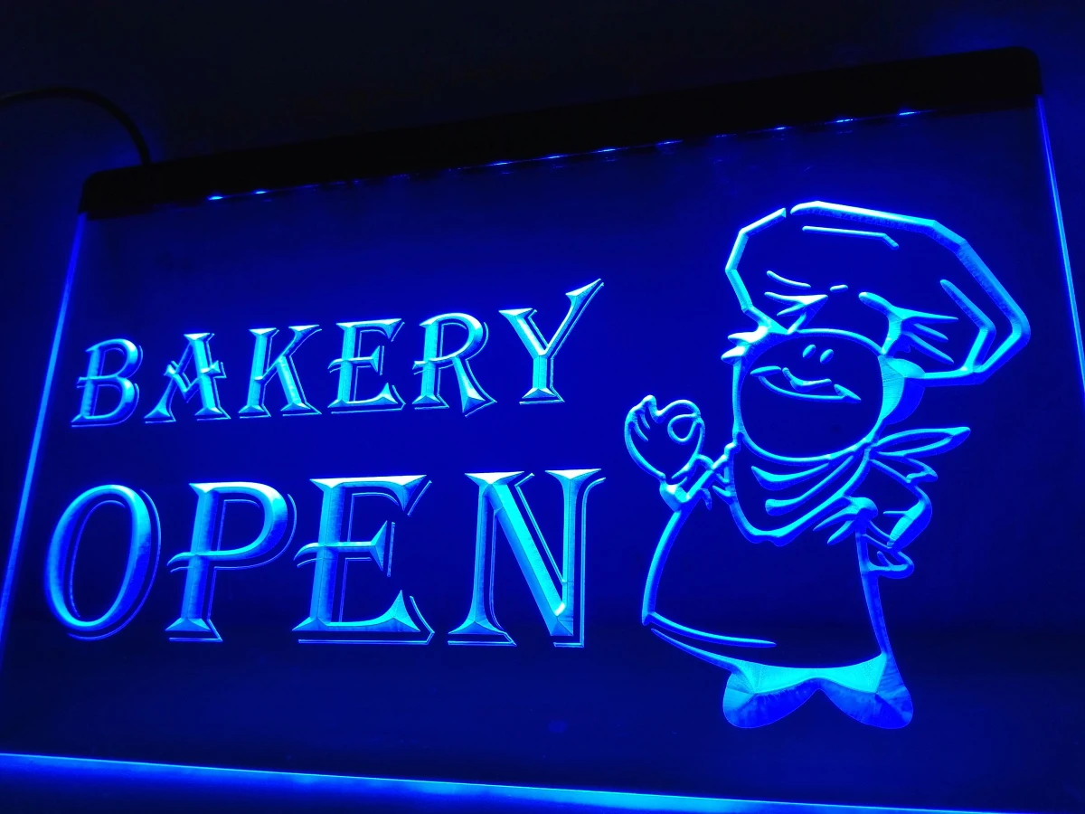 

LB175- OPEN Bakery Bread Display LED Neon Light Sign home decor crafts