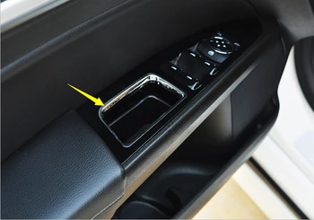 

ABS Chrome Door Inner Container Storage Box Cover Frame Trim 4pcs For Ford Fusion 2013-2015