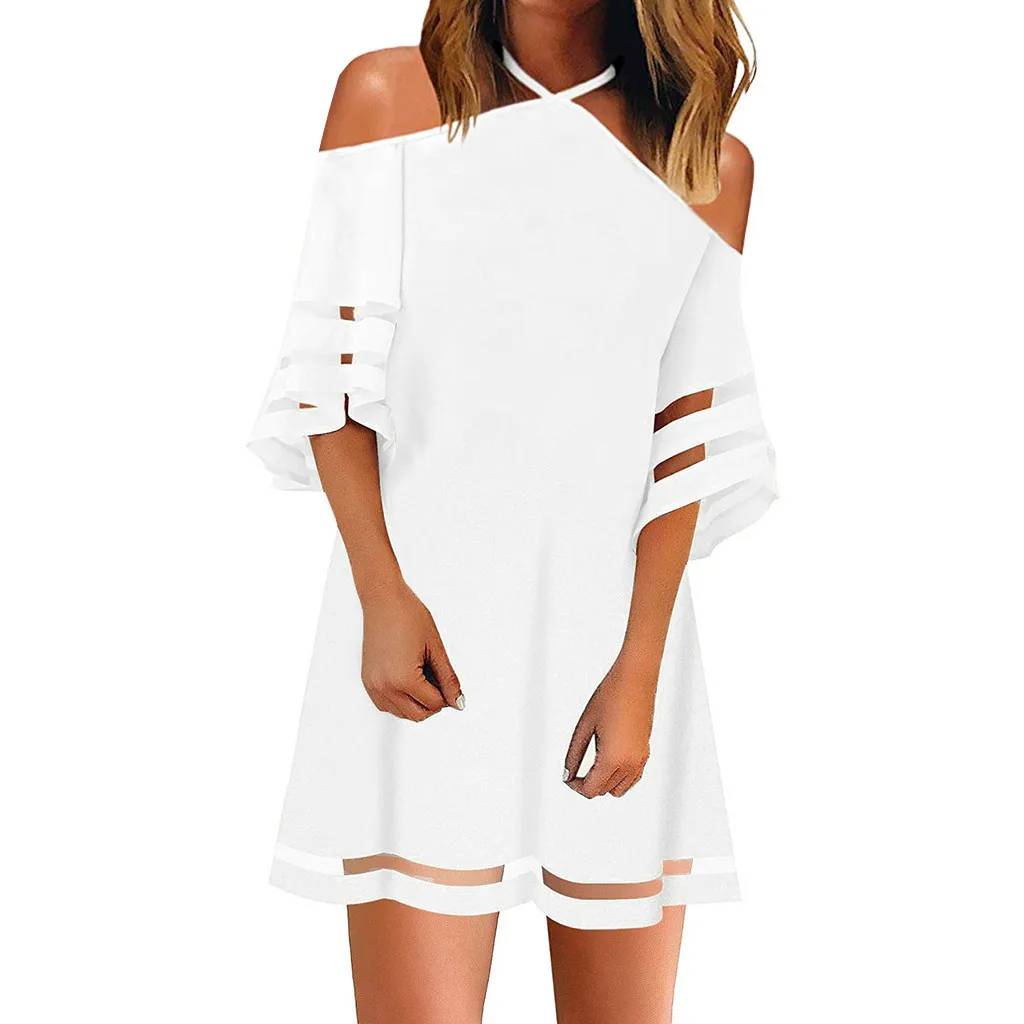 women's cold shoulder summer dresses