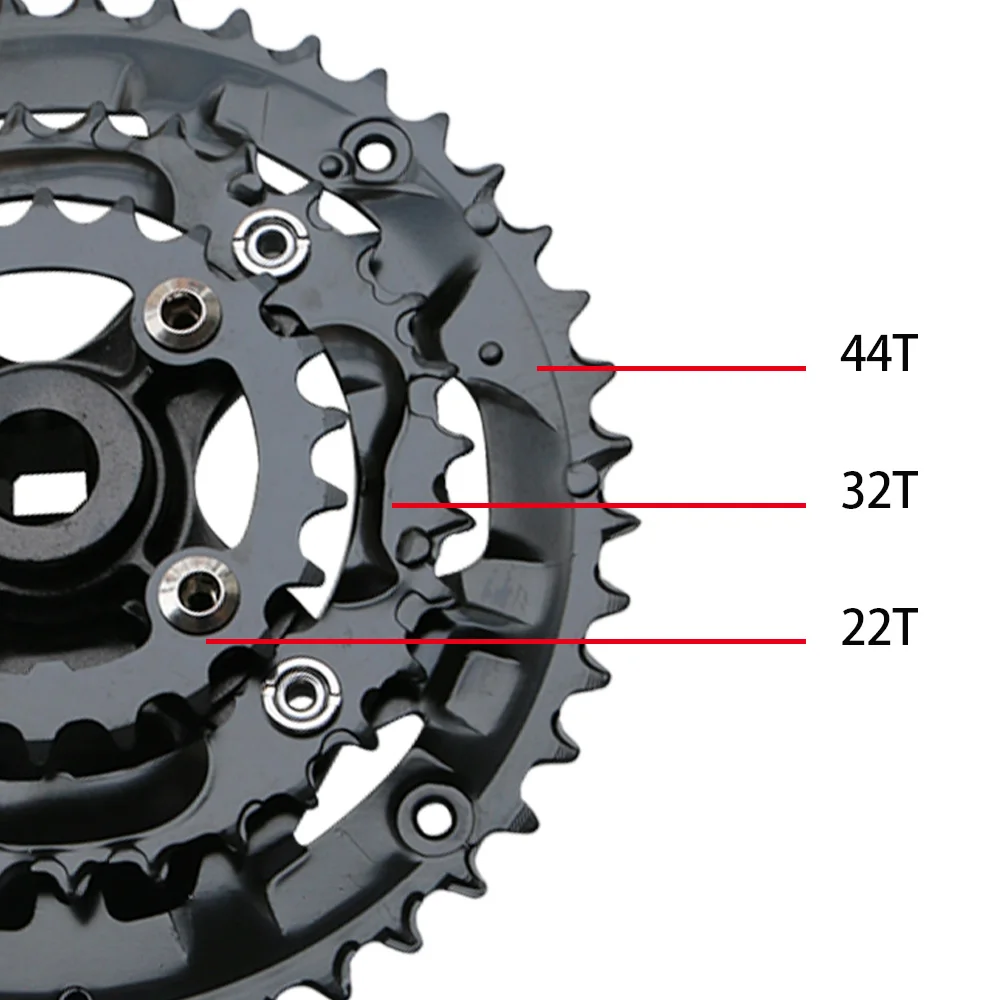 MTB шатун для дорожного велосипеда, набор 22T 32T 44T 9 speed 27 S, велосипедная коленчатая шестерня, дисковая звездочка, 170 мм, кривошипная цепь 104BCD 64BCD