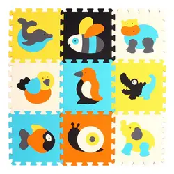 MQIAOHAM 9 шт животного детской игровой коврик головоломка вспененный этилвинилацетат Мат мультфильм блокировочные маты для детей ползать