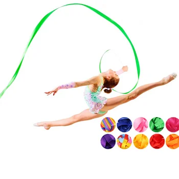 

1 Pcs/set New 4M Gym Dance Ribbon Rhythmic Art Gymnastic Streamer Twirling Rod Stick