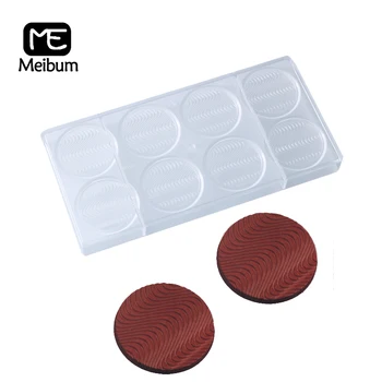 

Meibum 8 Cavity Hard Polycarbonate Chocolate Mold Homemade Round Ripple Candy Mould Cake Decoration Confectionery Pan
