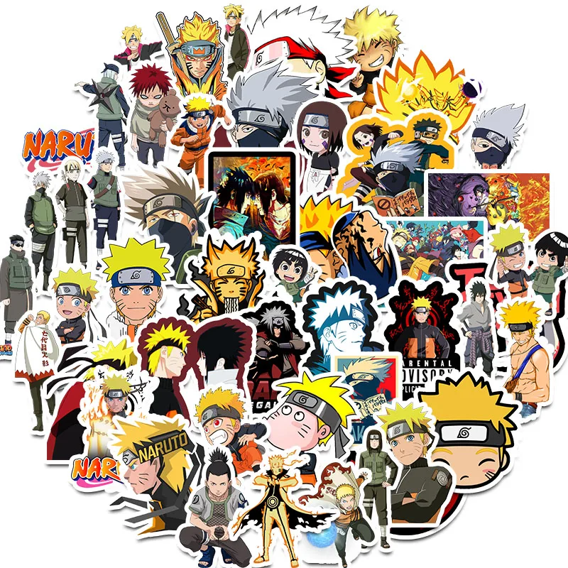

50PCS Anime Naruto Sticker Cartoon Graffiti Stickers for DIY Sticker on Travel case Laptop Skateboard Guitar Fridge phone