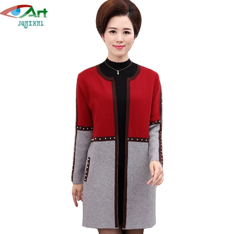 Tricoter Double Mi red Couleurs Femmes Manches wine Navy D'âge Manteaux Red De Mode Pull E659 yellow À Cardigans Automne Jqnzhnl 2018 Nouveau Longues Blue tqwz66