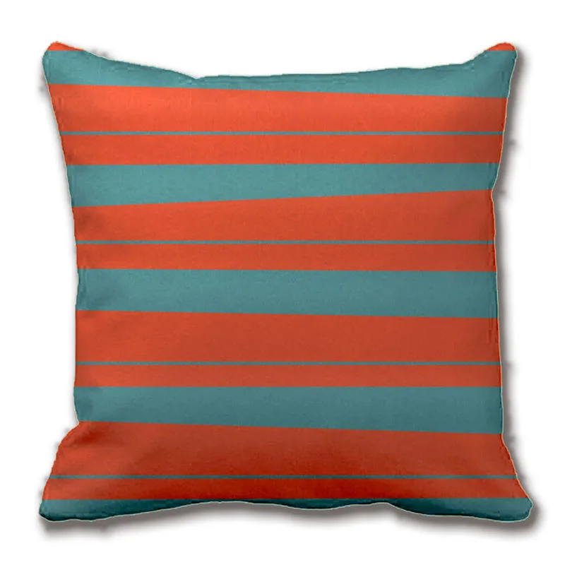Cool Orange And Blue Uneven Stripes Pattern Throw Pillow Case