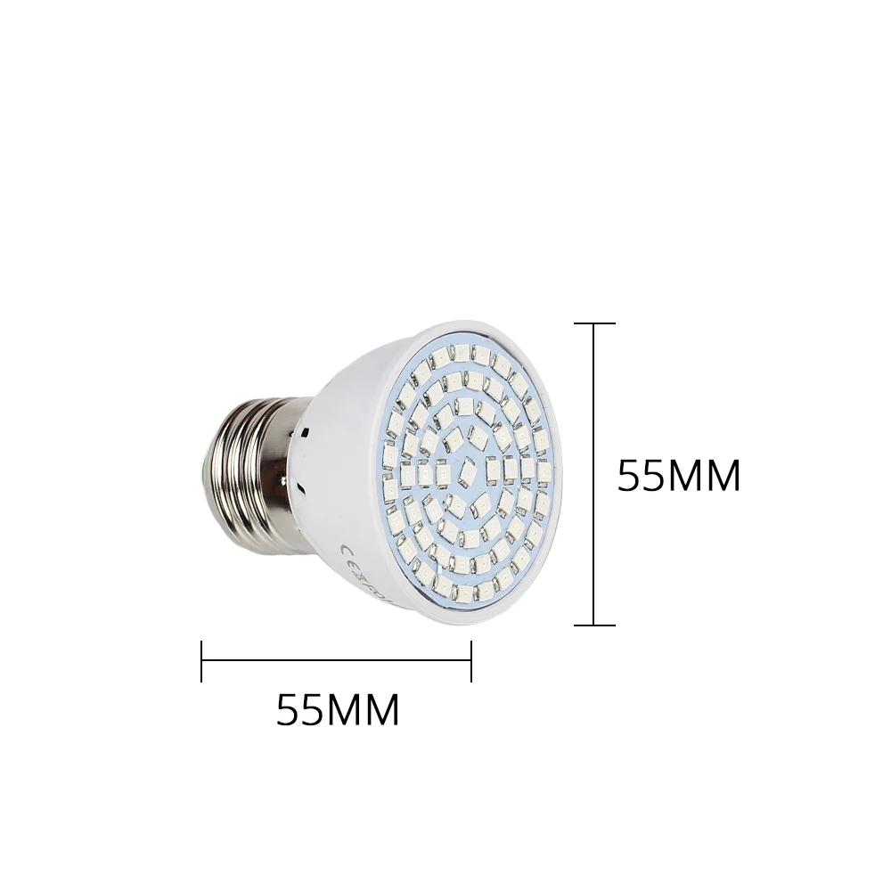 4pcs 60 LEDs Grow Light Bulb E27 AC 85-265V Full Spectrum Indoor Plant Lamp for Seedling Vegs Flower Hydroponics Indoor Growth  1