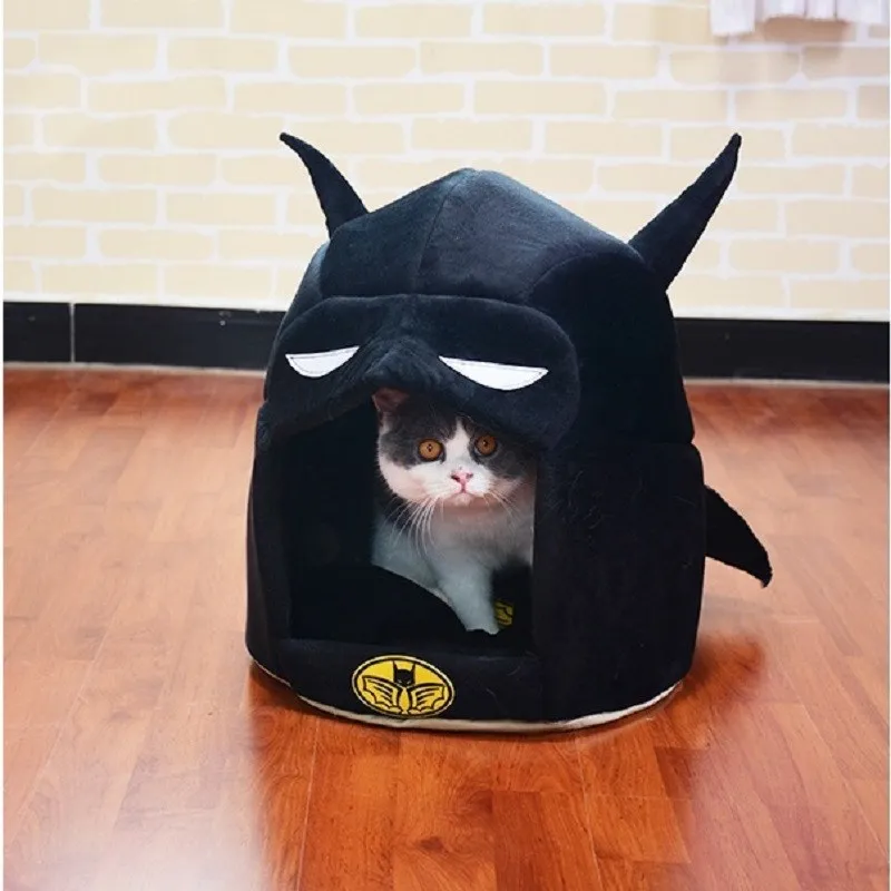 

DAINCHOUL New Cool Batman Cat Dog Kennel For Small Medium Pets Soft Warm Puppy Nest Bed House Dog Beds House Pet Supplies