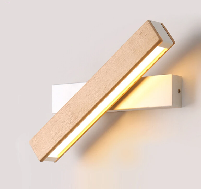  Nordic simple Wooden LED Wall Lamp Modern Adjustable Lighting bar restaurant Living room Porch Wall - 33006078212