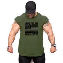 Мужской жилет для фитнеса с принтом "американский флаг" европейский и американский бодибилдинг, тренировка хлопковая одежда без рукавов Футболка мужская