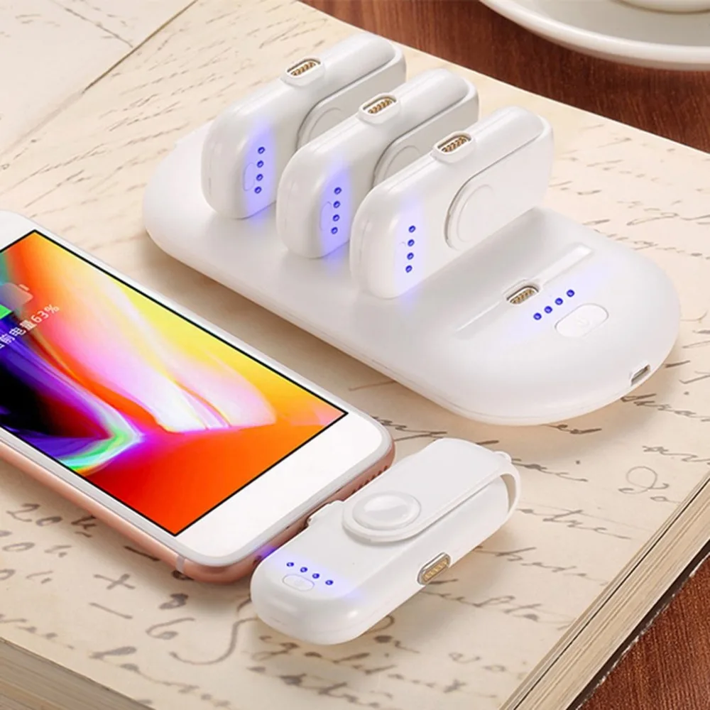 

5000mah Magnetic Wireless Charger Power bank Charging Station+4 pcs Finger mini usb charger for iPhone for Samsung for Huawei