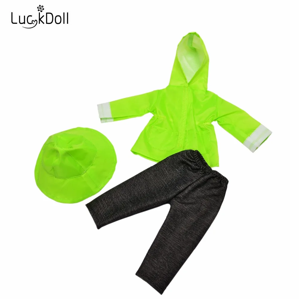 LUCKDOLL Rain Fit 18 дюймов Американский 43 см детская кукла одежда аксессуары, игрушки для девочек, поколение, подарок на день рождения( только одежды