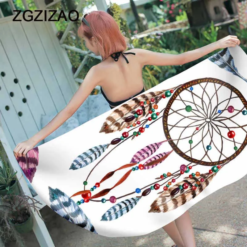 

Boho print Beach Towel women profession Large Microfiber Original square summer Quick drying Serviette De Plage