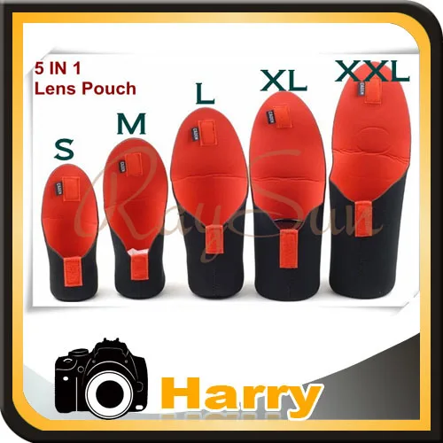 

5 sizes S M L XL XXL Waterproof Camera Lens Pouch Bag Case for DSLR 350D 400D 450D 500D 550D D90 D5100 D7000 D3100 D5200