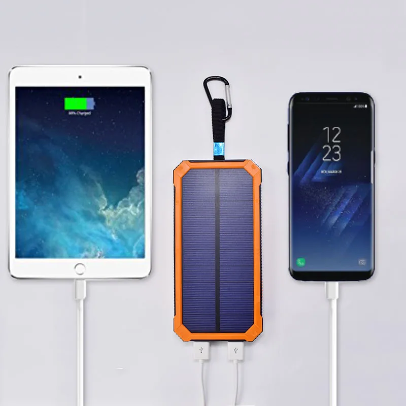 

Waterproof Power Bank 30000mah Portable Solar Charger External Battery LED Lighting Outdoor Charging Power Bank for All Phone