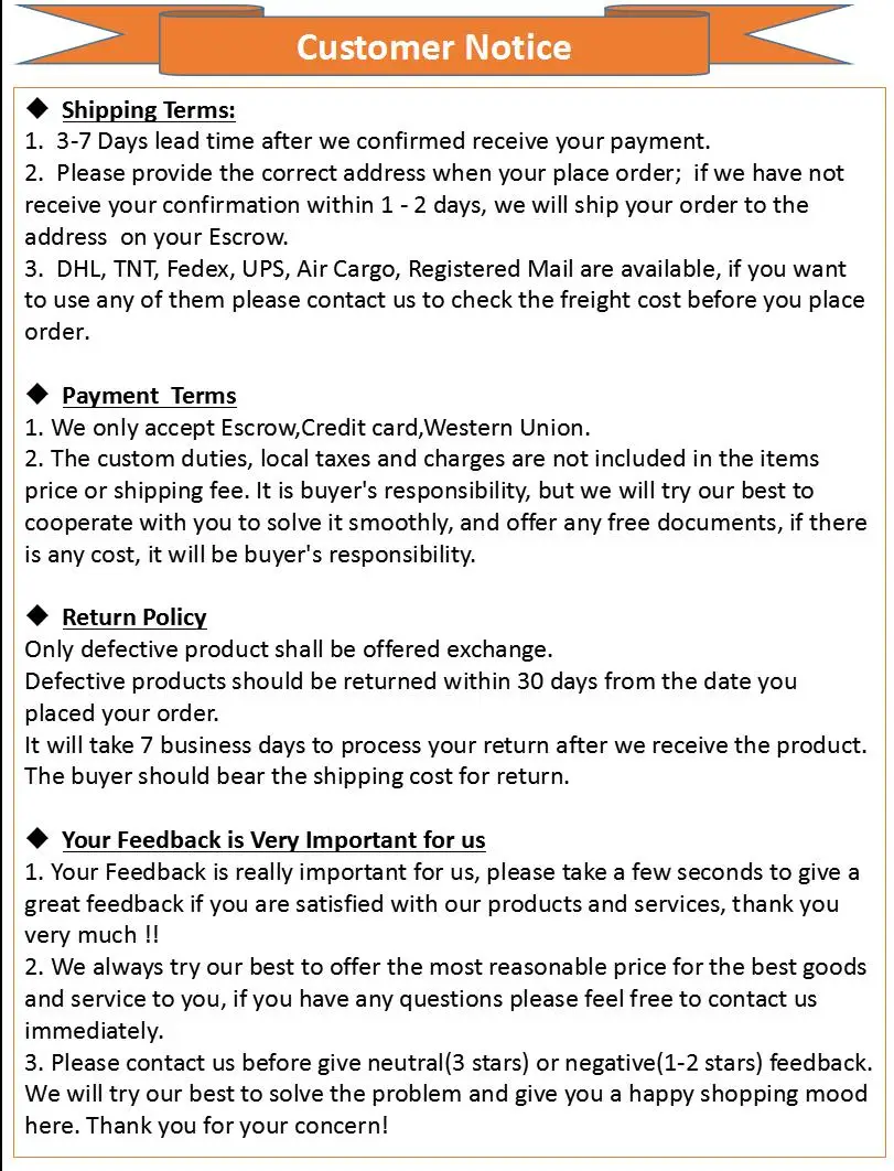 customer notice