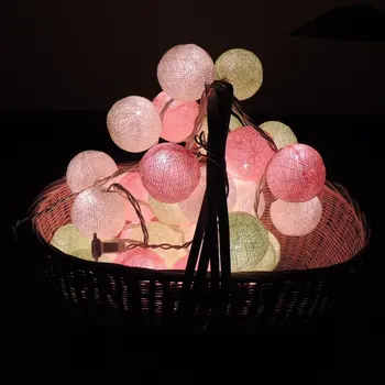 

Handmade Orange White Tone Cotton Ball For Xmas Christmas Party Wedding Decoration With String Line Holiday Lighting