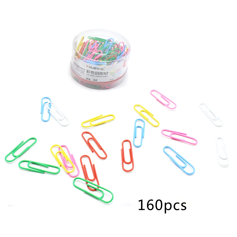 

160pcs/100pcs 29mm Umi Colorful Round Paper Clip Bookmark Memo Clip Office Stationery Supplies B10203X/ B10204X