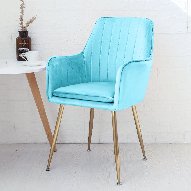 Скандинавские Ins одноместный диван стул сетка красный стул простой стул для макияжа туалетный стул роскошный домашний стул для столовой - Цвет: 18