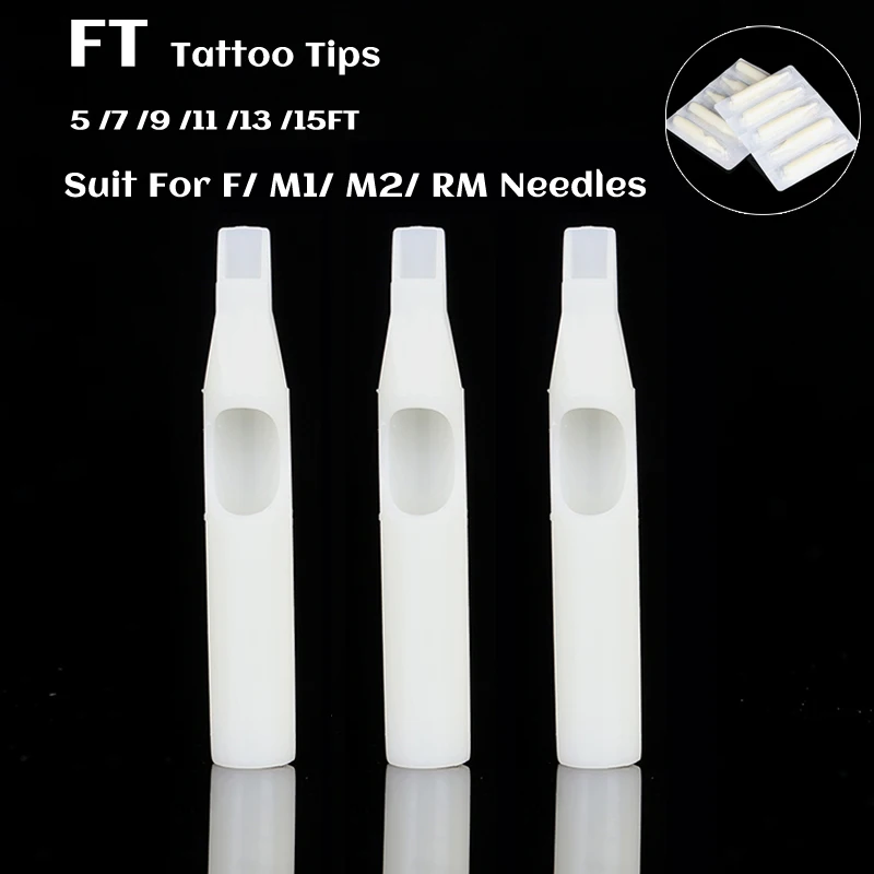 

50pcs Flat Tips Microbloading Tattoo Needles Cap Disposable Needle Tip Blades F/M1//M2/RM Tips tattoo machine Supplies tools