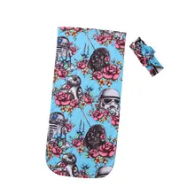 Комплект для новорожденных детей, для маленьких мальчиков и девочек с принтом «Звездные войны» Мягкий хлопок муслиновая пеленка пеленание одеяло; Банное полотенце спальный мешок из 2 предметов: повязка на голову