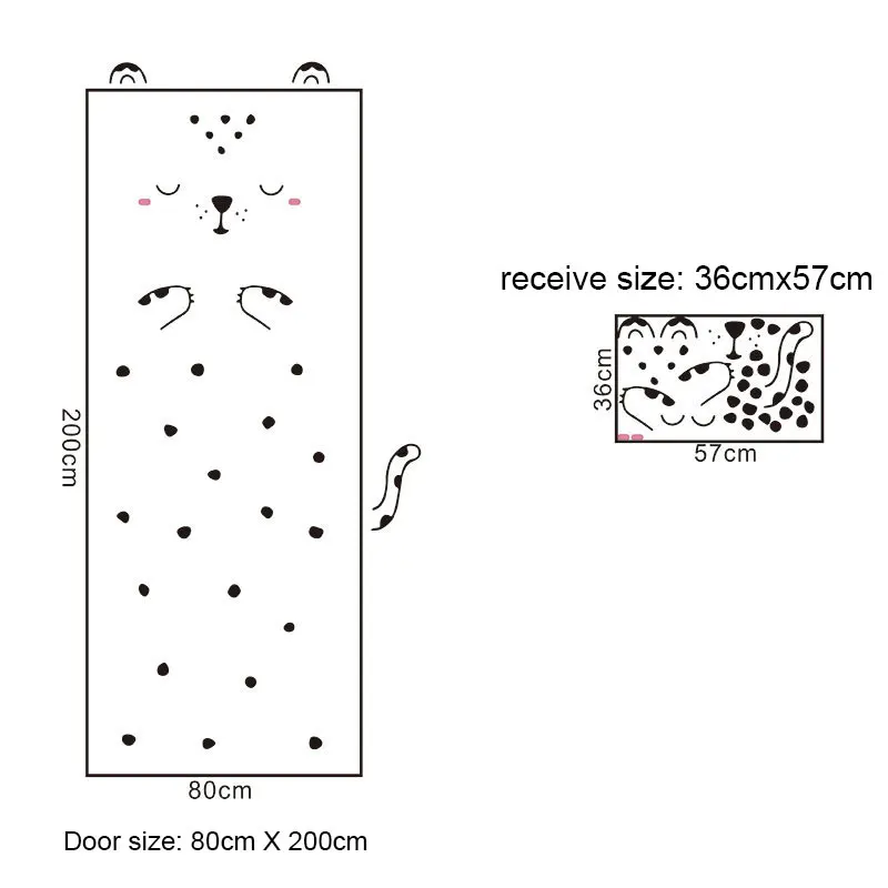 10 видов мультяшных милых животных, панды, кошки, наклейки на дверь для детской комнаты, декоративные наклейки на стены, домашний декор, наклейки на стену