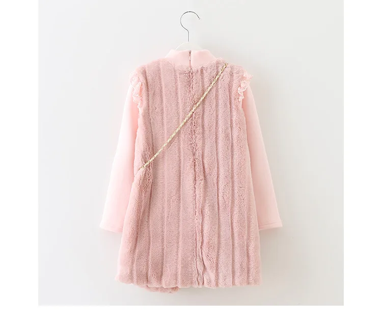 fleece little girls dress winter autumn 2017 kids princess dress children dress teenage girls  (8)