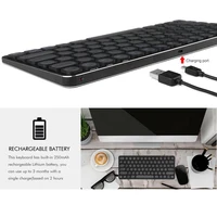 מחשב נייד עם B.O.W פרימיום Slim מתכת 2.4Ghz Wireless Keyboard, מלוטש & נטענות, Plug and Play עבור שולחן מחשב, מחשב נייד עם יציאת USB (5)