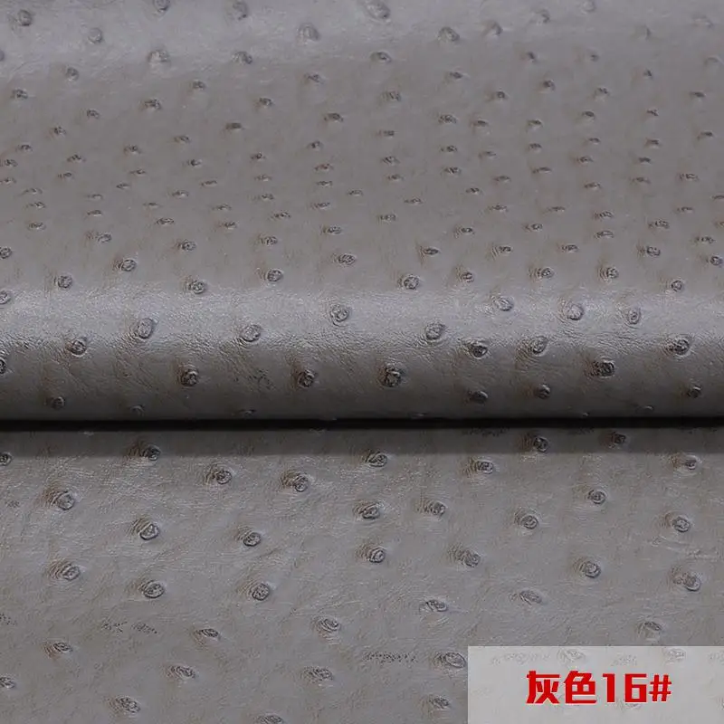 1 метр страусиный узор Толстый Искусственный кожзам ткань синтетическая кожа для ремень для переноса мебели Tela Piel Sintetica Tissu Simili Cuir - Цвет: 16 gray