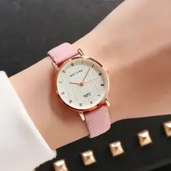 Простые трендовые женские кварцевые часы модные вертикальные полосы не водонепроницаемые часы