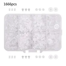 1666 Pcs Silicone Claro Brinco Costas Segurança Bala Embreagem Brinco Hipoalergênico