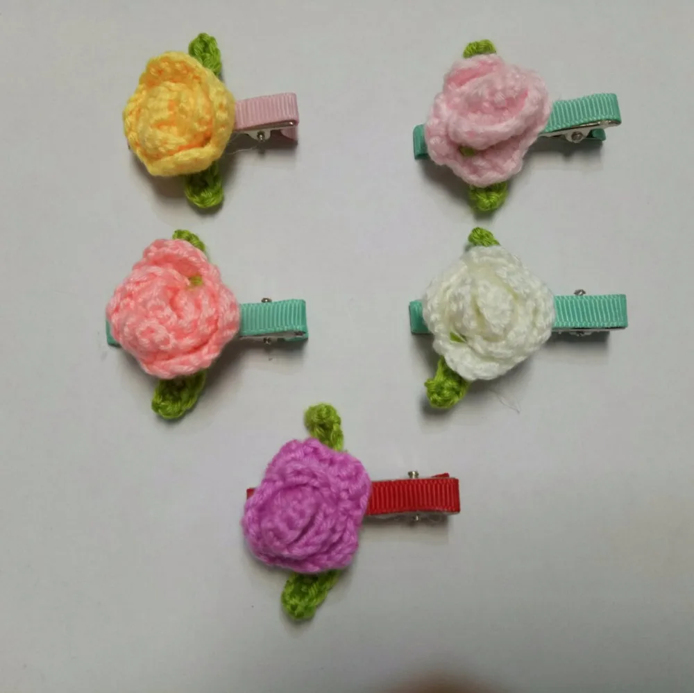 

Colorful children wool Flower Small clip kids Hair clip With flower Floral Clips hair pins Girls Hair Accessories
